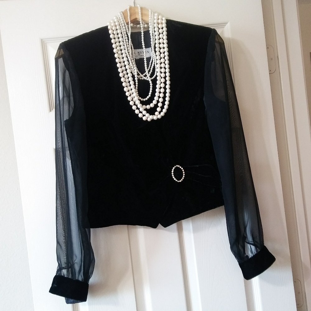 Vintage Black Velvet Jacket